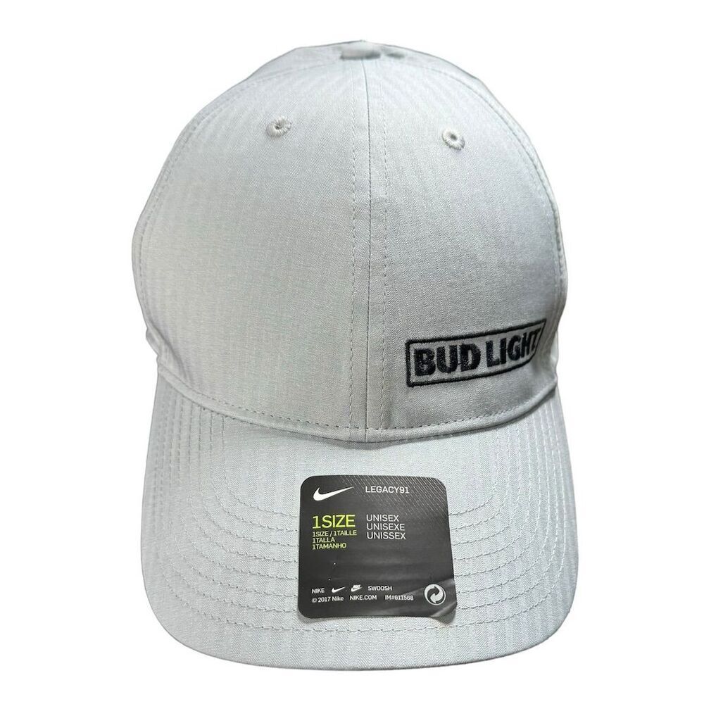 Nike Legacy 91‎ Dri-Fit Hat Gray Adjustable Bud Light Golf Cap Unisex
